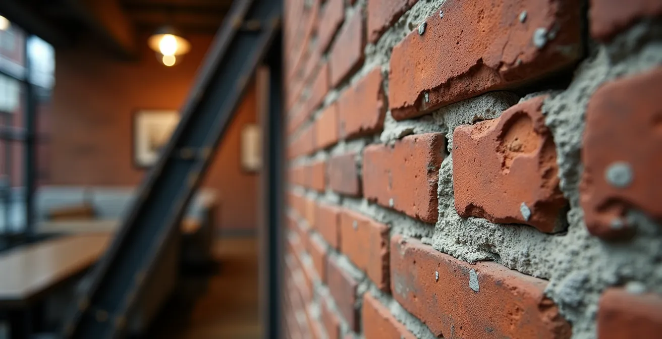 Historic Montreal loft interior showcasing exposed brick and industrial elements