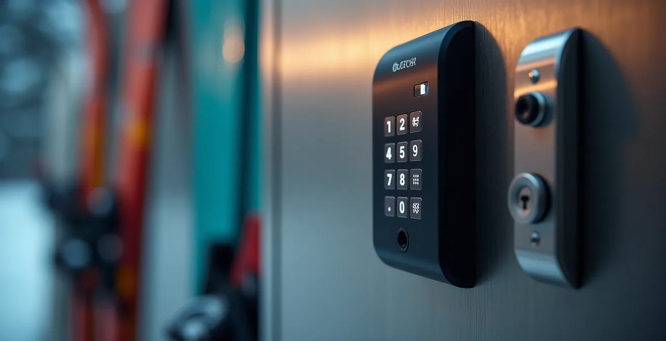 Modern temperature-controlled gear storage system in ski chalet