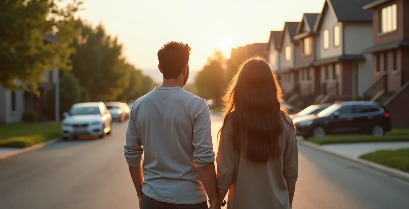 Row of suburban Montreal houses with for sale signs showing market dynamics