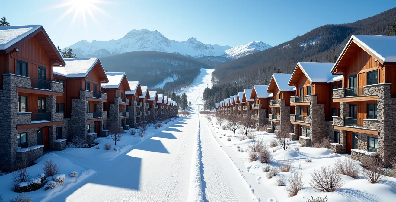 Aerial view of Mont-Tremblant resort showing Phase 1 and Phase 2 property zones